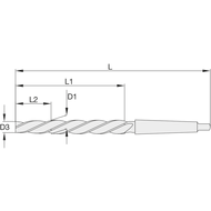Nietlochreibahle HSS DIN311 11x7,7mm 25° Linksdrall, MK1